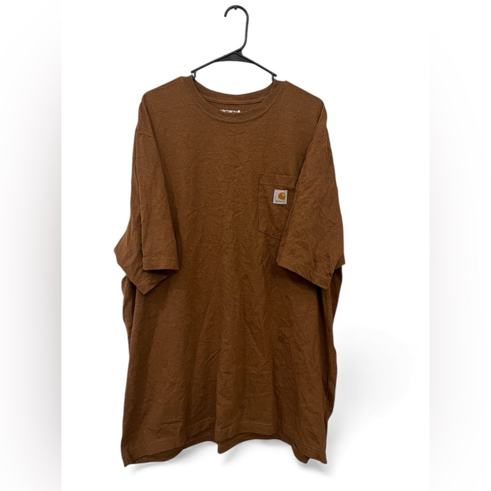 Carhartt Brown Pocket T-Shirt Loose Fit 3XL Tall Workwear Tee